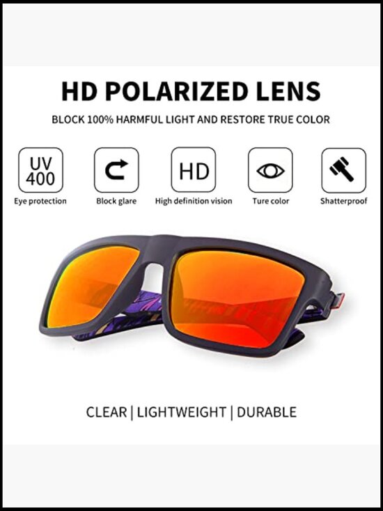 Retro Polarized Sunglasses UV400 Protection Square Frame
